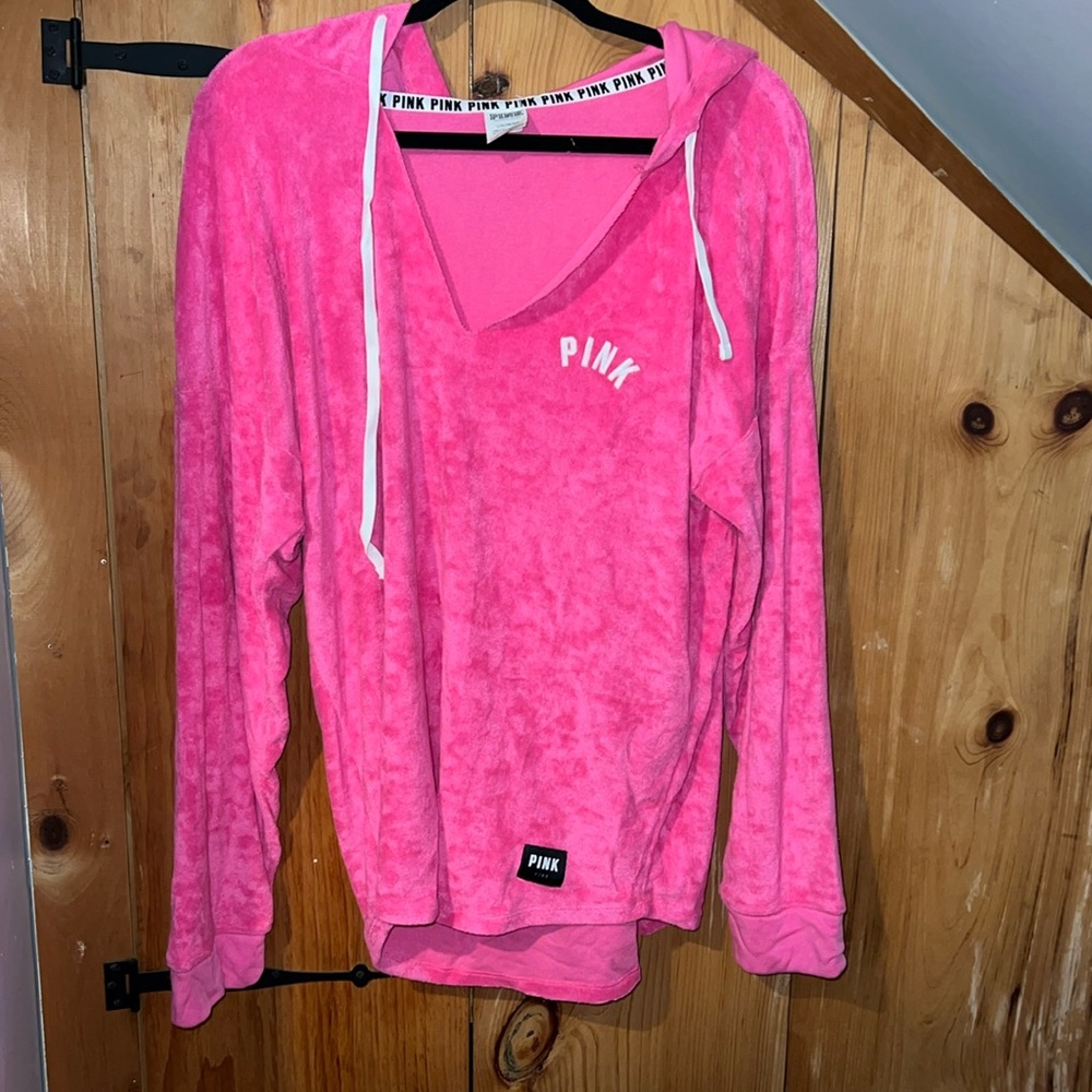 PINK terry cloth hoodie